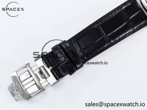 Master Ultra Thin Perpetual Calendar SS V9F 1:1 Best Edition White Dial on Black Leather Strap A868 V2 - Image 26