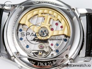 Master Ultra Thin Perpetual Calendar SS V9F 1:1 Best Edition Black Dial on Black Leather Strap A868 V2 - Image 22