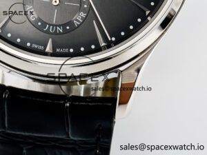 Master Ultra Thin Perpetual Calendar SS V9F 1:1 Best Edition Gray Dial on Black Leather Strap A868 V2 - Image 13