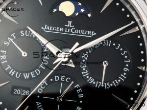 Master Ultra Thin Perpetual Calendar SS V9F 1:1 Best Edition Black Dial on Black Leather Strap A868 V2 - Image 9