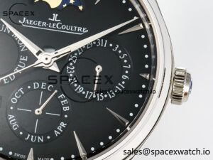Master Ultra Thin Perpetual Calendar SS V9F 1:1 Best Edition Black Dial on Black Leather Strap A868 V2 - Image 10