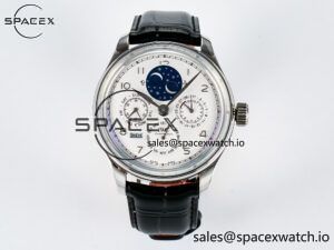 IW5034 Portugieser Perpetual Calendar SS V9F 1:1 Best Edition White Dial on Black Leather Strap A52610