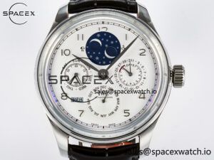 IW5034 Portugieser Perpetual Calendar SS V9F 1:1 Best Edition White Dial on Black Leather Strap A52610 - Image 2