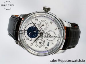 IW5034 Portugieser Perpetual Calendar SS V9F 1:1 Best Edition White Dial on Black Leather Strap A52610 - Image 7