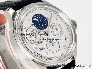 IW5034 Portugieser Perpetual Calendar SS V9F 1:1 Best Edition White Dial on Black Leather Strap A52610 - Image 3