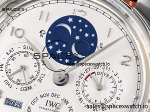 IW5034 Portugieser Perpetual Calendar SS V9F 1:1 Best Edition White Dial on Black Leather Strap A52610 - Image 9