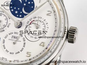 IW5034 Portugieser Perpetual Calendar SS V9F 1:1 Best Edition White Dial on Black Leather Strap A52610 - Image 10