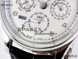 IW5034 Portugieser Perpetual Calendar SS V9F 1:1 Best Edition White Dial on Black Leather Strap A52610 - Image 11