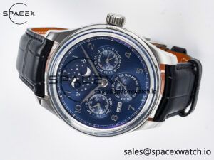 IW5034 Portugieser Perpetual Calendar SS V9F 1:1 Best Edition Blue Dial on Black Leather Strap A52610 - Image 7