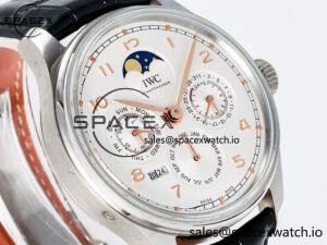 IW5033 Portugieser Perpetual Calendar SS V9F 1:1 Best Edition White Dial on Black Leather Strap A52610 - Image 3