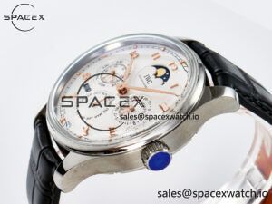 IW5033 Portugieser Perpetual Calendar SS V9F 1:1 Best Edition White Dial on Black Leather Strap A52610 - Image 5