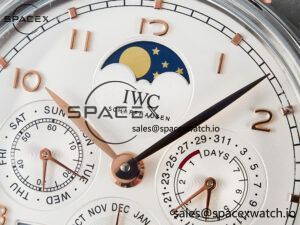 IW5033 Portugieser Perpetual Calendar SS V9F 1:1 Best Edition White Dial on Black Leather Strap A52610 - Image 9