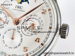 IW5033 Portugieser Perpetual Calendar SS V9F 1:1 Best Edition White Dial on Black Leather Strap A52610 - Image 10