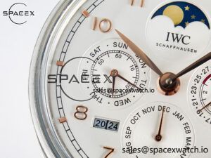 IW5033 Portugieser Perpetual Calendar SS V9F 1:1 Best Edition White Dial on Black Leather Strap A52610 - Image 12