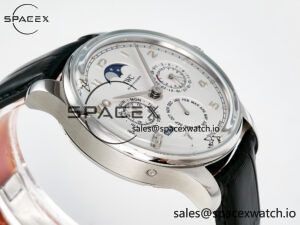 IW5033 Portugieser Perpetual Calendar SS V9F 1:1 Best Edition White Dial on Black Leather Strap A52610 - Image 6