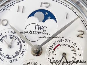 IW5033 Portugieser Perpetual Calendar SS V9F 1:1 Best Edition White Dial on Black Leather Strap A52610 - Image 9