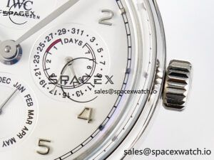 IW5033 Portugieser Perpetual Calendar SS V9F 1:1 Best Edition White Dial on Black Leather Strap A52610 - Image 10