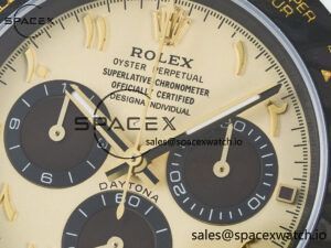 Daytona DIW “DESERT EAGLE” White Carbon DIWF 1:1 Best Edition Cream/Brown Dial on Brown Nylon Strap SH4130 - Image 9