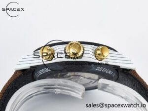 Daytona DIW “DESERT EAGLE” White Carbon DIWF 1:1 Best Edition Cream/Brown Dial on Brown Nylon Strap SH4130 - Image 15