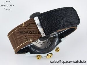 Daytona DIW “DESERT EAGLE” White Carbon DIWF 1:1 Best Edition Cream/Brown Dial on Brown Nylon Strap SH4130 - Image 16
