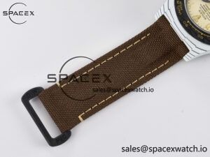 Daytona DIW “DESERT EAGLE” White Carbon DIWF 1:1 Best Edition Cream/Brown Dial on Brown Nylon Strap SH4130 - Image 23