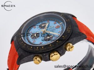 Daytona DIW “AVIA AZURE BLUE” Carbon DIWF 1:1 Best Edition Blue Dial on Orange Nylon Strap SH4130 - Image 5
