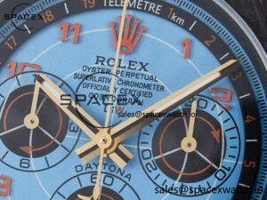 Daytona DIW “AVIA AZURE BLUE” Carbon DIWF 1:1 Best Edition Blue Dial on Orange Nylon Strap SH4130 - Image 9