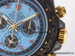 Daytona DIW “AVIA AZURE BLUE” Carbon DIWF 1:1 Best Edition Blue Dial on Orange Nylon Strap SH4130 - Image 10