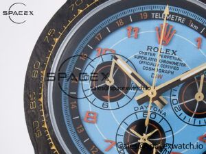 Daytona DIW “AVIA AZURE BLUE” Carbon DIWF 1:1 Best Edition Blue Dial on Orange Nylon Strap SH4130 - Image 12