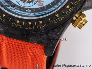 Daytona DIW “AVIA AZURE BLUE” Carbon DIWF 1:1 Best Edition Blue Dial on Orange Nylon Strap SH4130 - Image 13