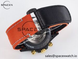 Daytona DIW “AVIA AZURE BLUE” Carbon DIWF 1:1 Best Edition Blue Dial on Orange Nylon Strap SH4130 - Image 16