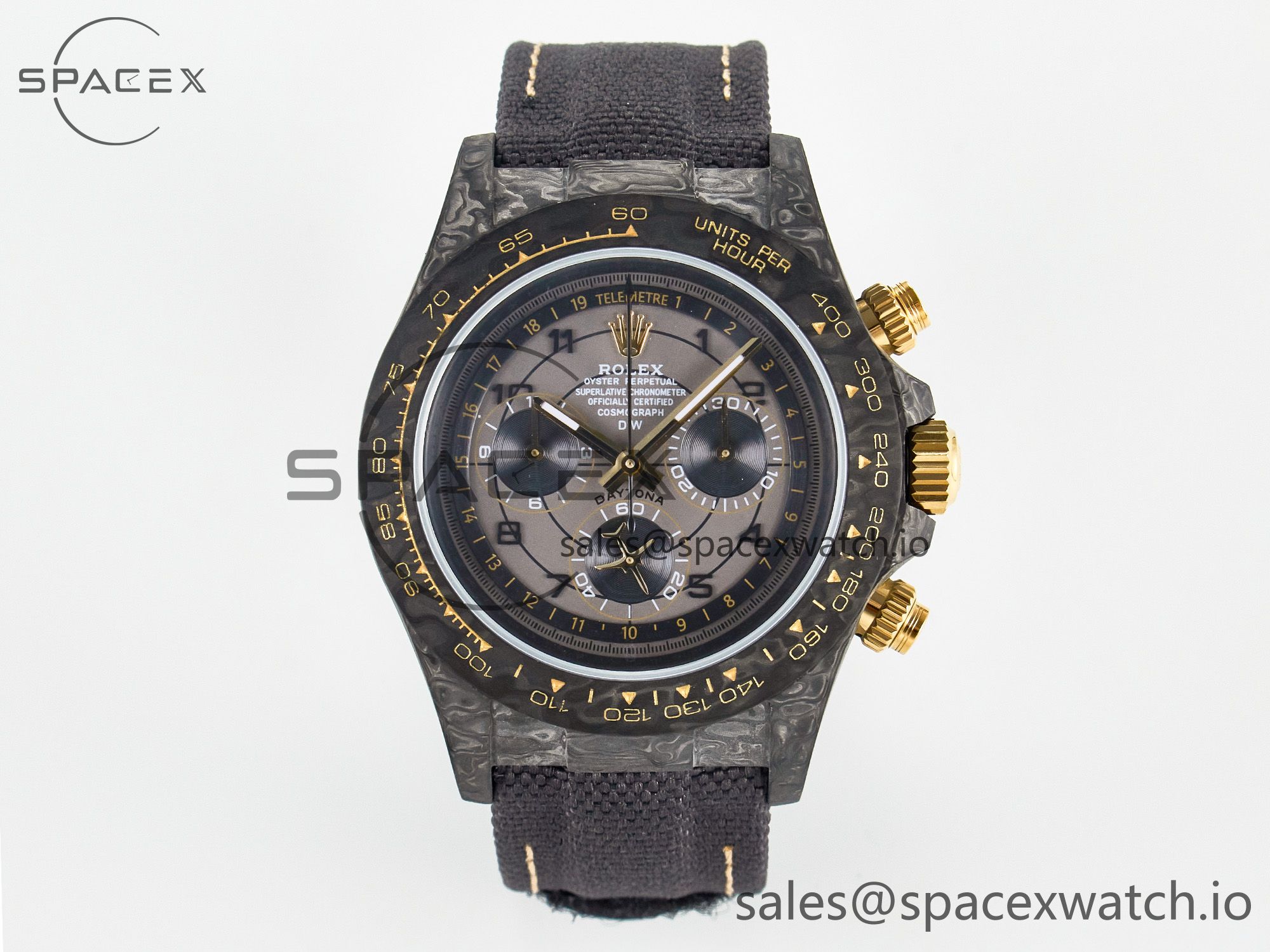 IMG_2425 拷贝 Daytona DIW “AVIA GREY” Carbon DIWF 1:1 Best Edition Gray/Yellow Dial on Black Nylon Strap SH4130 - Image 1