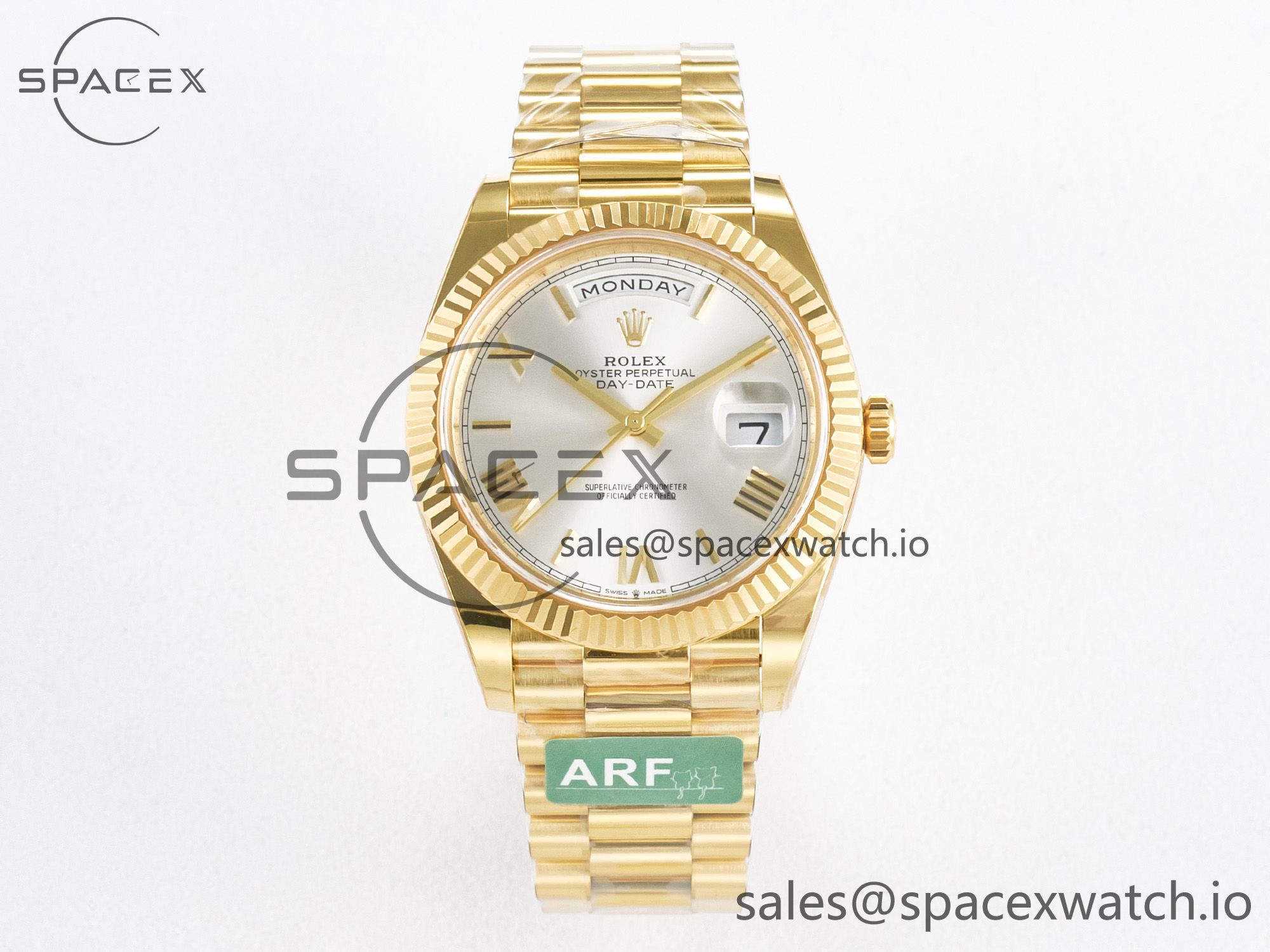 IMG_2454 拷贝 Day Date 40 YG 228238 ARF 1:1 Best Edition Silver Roman Dial on President Bracelet VR3255 - Image 1