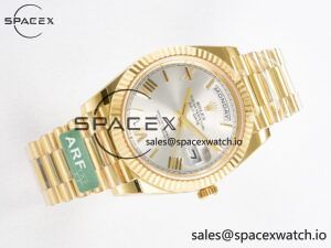 Day Date 40 YG 228238 ARF 1:1 Best Edition Silver Roman Dial on President Bracelet VR3255 - Image 8