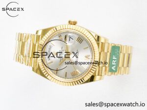 Day Date 40 YG 228238 ARF 1:1 Best Edition Silver Roman Dial on President Bracelet VR3255 - Image 7