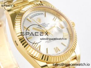 Day Date 40 YG 228238 ARF 1:1 Best Edition Silver Roman Dial on President Bracelet VR3255 - Image 3