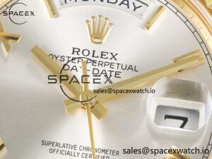 Day Date 40 YG 228238 ARF 1:1 Best Edition Silver Roman Dial on President Bracelet VR3255 - Image 9