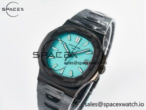 Nautilus 5711 DIW Carbon DIWF 1:1 Best Edition Tiffany Blue Textured Dial on Carbon/PVD Bracelet 324CS - Image 3