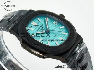 Nautilus 5711 DIW Carbon DIWF 1:1 Best Edition Tiffany Blue Textured Dial on Carbon/PVD Bracelet 324CS - Image 7