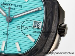 Nautilus 5711 DIW Carbon DIWF 1:1 Best Edition Tiffany Blue Textured Dial on Carbon/PVD Bracelet 324CS - Image 10