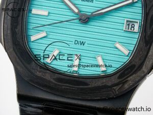 Nautilus 5711 DIW Carbon DIWF 1:1 Best Edition Tiffany Blue Textured Dial on Carbon/PVD Bracelet 324CS - Image 12