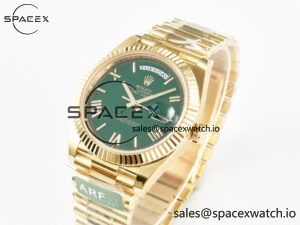 Day Date 40 YG 228238 ARF 1:1 Best Edition Green Roman Dial on President Bracelet VR3255 - Image 4