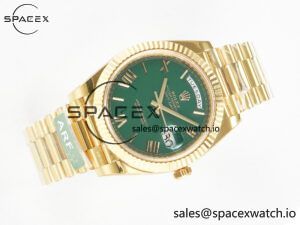 Day Date 40 YG 228238 ARF 1:1 Best Edition Green Roman Dial on President Bracelet VR3255 - Image 8