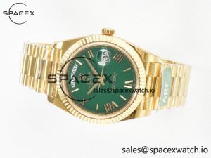 Day Date 40 YG 228238 ARF 1:1 Best Edition Green Roman Dial on President Bracelet VR3255 - Image 7