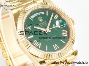 Day Date 40 YG 228238 ARF 1:1 Best Edition Green Roman Dial on President Bracelet VR3255 - Image 3