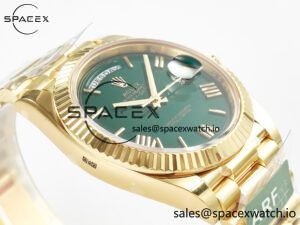 Day Date 40 YG 228238 ARF 1:1 Best Edition Green Roman Dial on President Bracelet VR3255 - Image 6