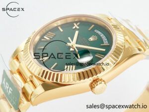 Day Date 40 YG 228238 ARF 1:1 Best Edition Green Roman Dial on President Bracelet VR3255 - Image 5