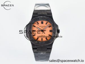 Nautilus 5711 DIW Carbon DIWF 1:1 Best Edition Orange Textured Dial On Carbon Bracelet 324CS