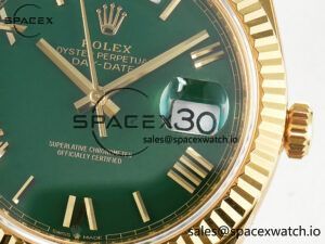Day Date 40 YG 228238 ARF 1:1 Best Edition Green Roman Dial on President Bracelet VR3255 - Image 10