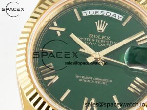 Day Date 40 YG 228238 ARF 1:1 Best Edition Green Roman Dial on President Bracelet VR3255 - Image 11